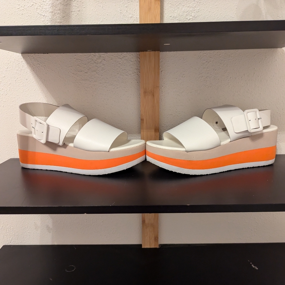 Matisse Jams White Orange Platform Sandals 8 - Picture 4 of 8